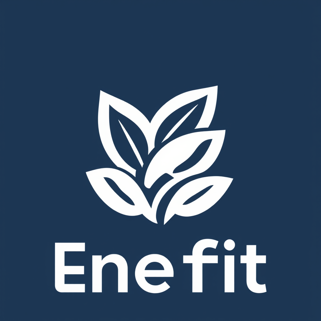 Enefit uzņēmuma logotips ar mūsdienīgu dizainu un zilā krāsā