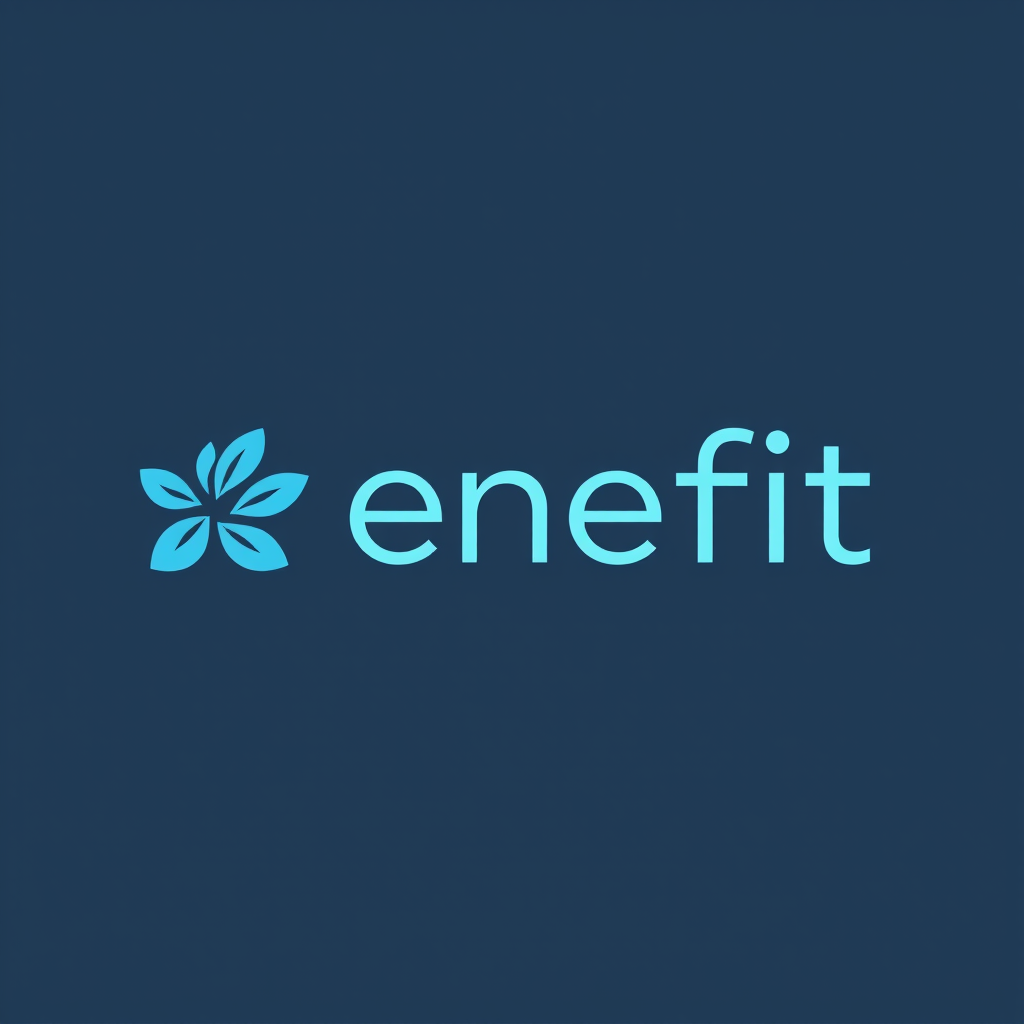 Enefit uzņēmuma logotips ar mūsdienīgu dizainu un zilā krāsā