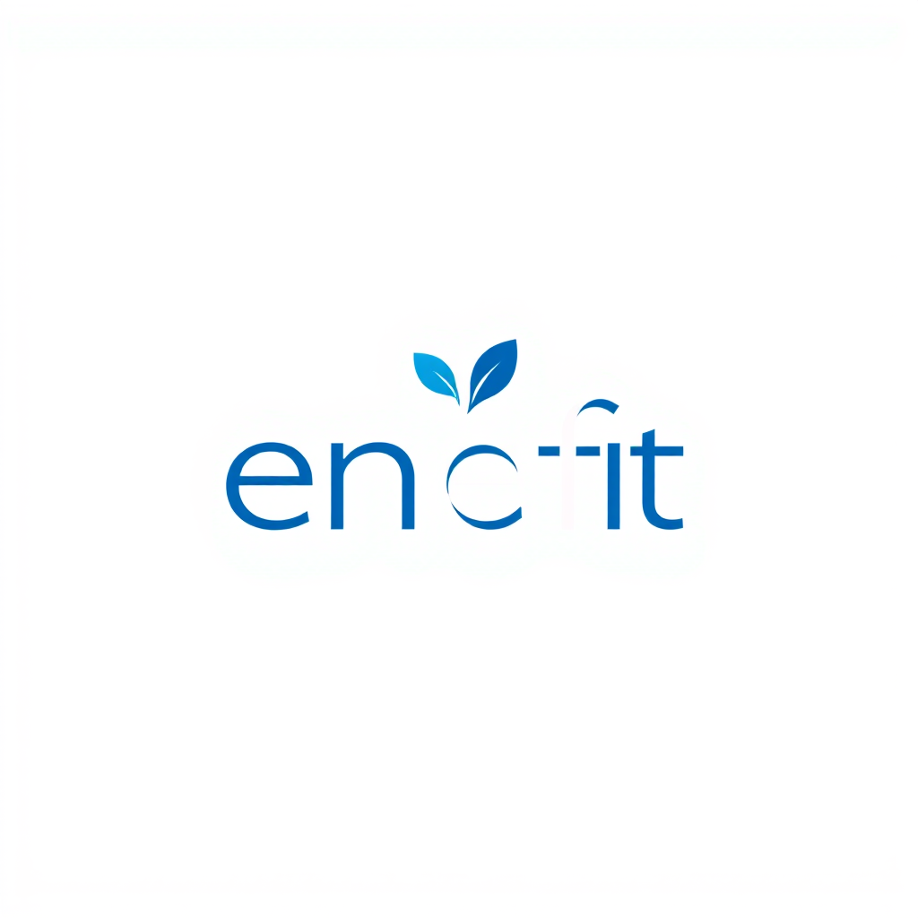 Enefit uzņēmuma logotips ar mūsdienīgu dizainu un zilā krāsā